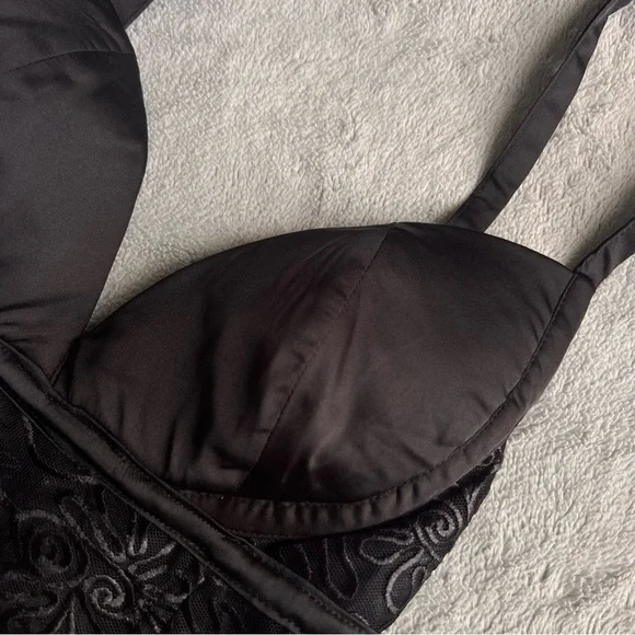 NWT For Love & Lemons Rosanna Soutache Floral Embroidered Sheer Mini Dress Black - Picture 8 of 13